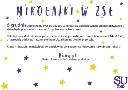 SU zaprasza na mikoajkowe zabawy